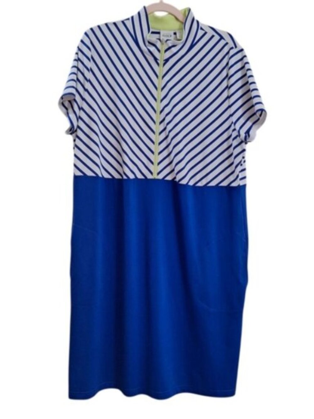 Zenergy by Chicos Golf Dress Blue and White Stripes with Pockets XL - Picture 3 of 10
